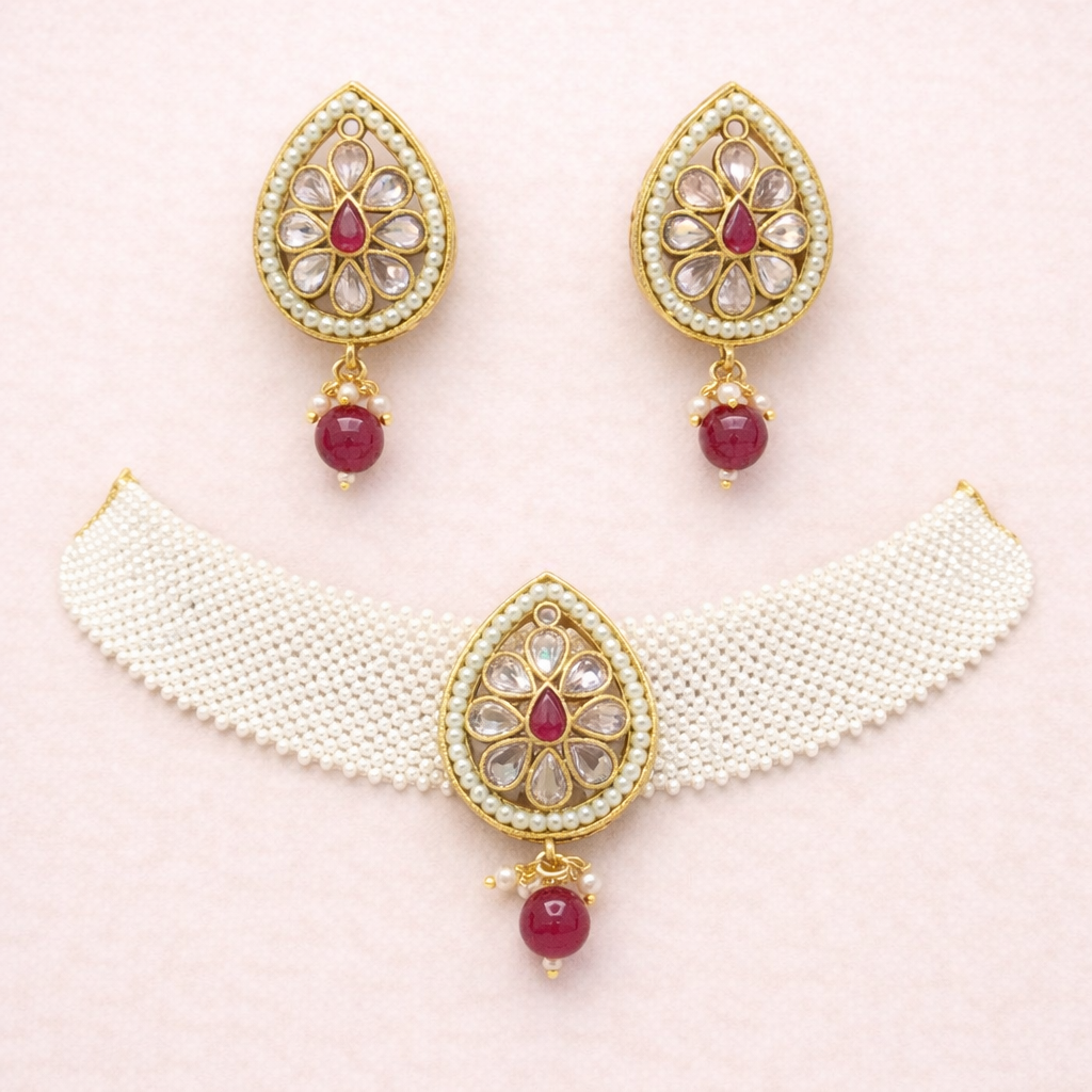 Hema Antique Golden Choker Set
