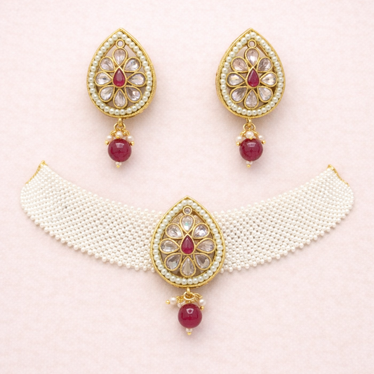 Hema Antique Golden Choker Set